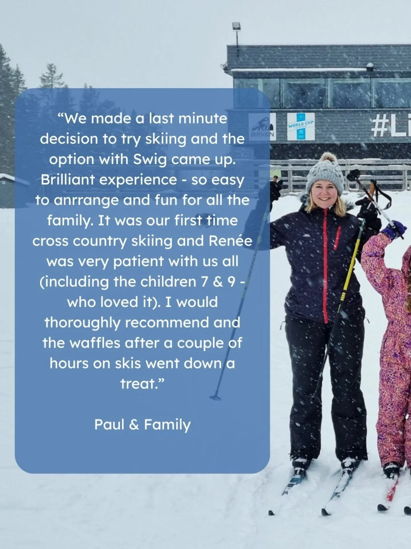 Feedback Friday 💙 Thank you for booking with us, Paul! We're looking forward to watching your kids ski in Olympics in a few years!

#learntoski #crosscountryskiing #visitlillehammer #visitnorway #winterinnorway