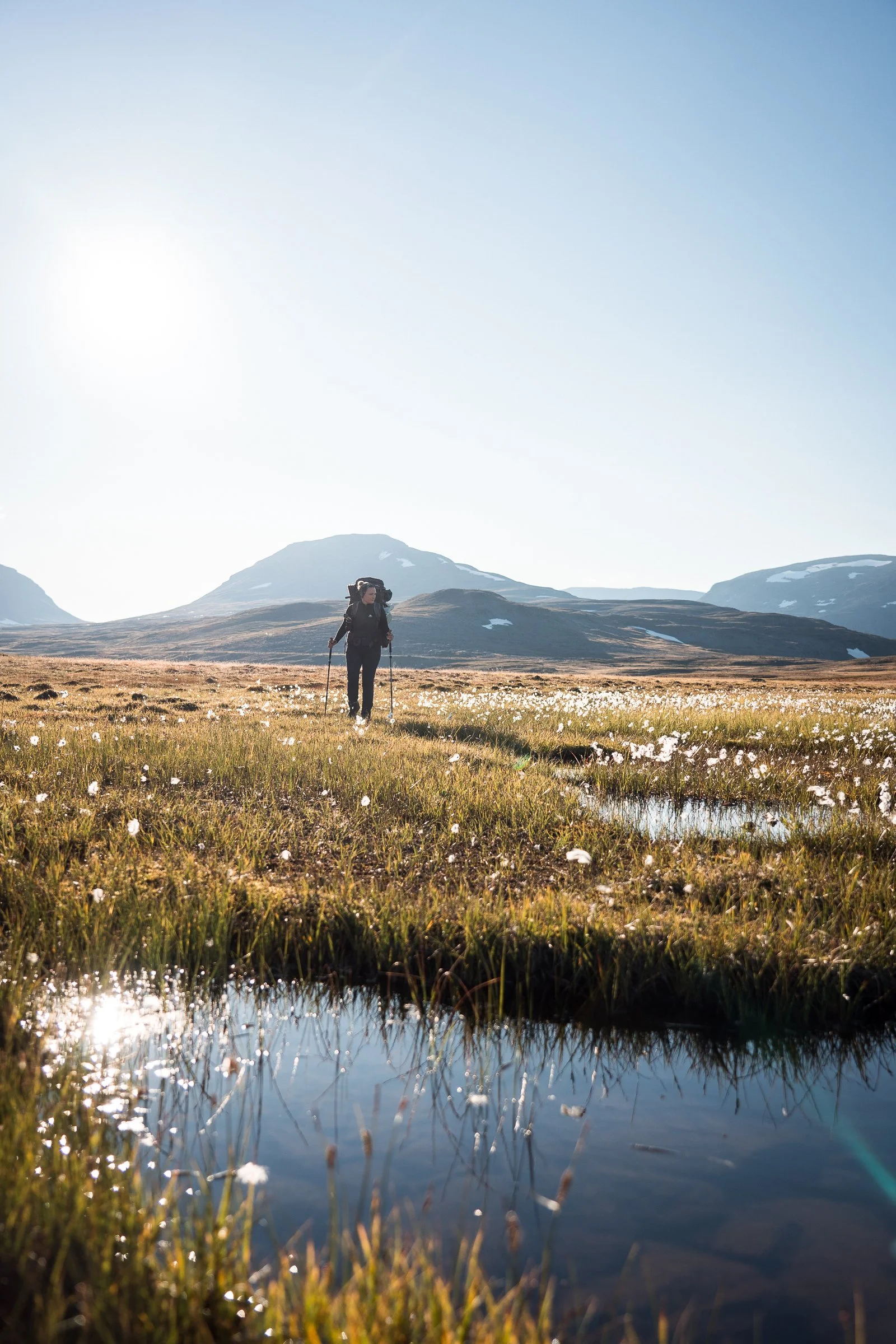 Group of hikers walking together during a guided outdoor experience near Lillehammer