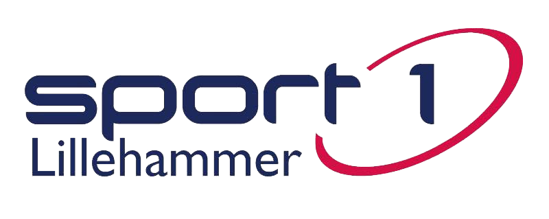 Logo of Sport 1 Lillehammer. Dark blue font on transparent background