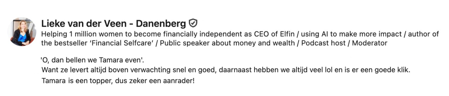 Professioneel portret van Lieke - Portret Kennismaking bij Tamara Schijff