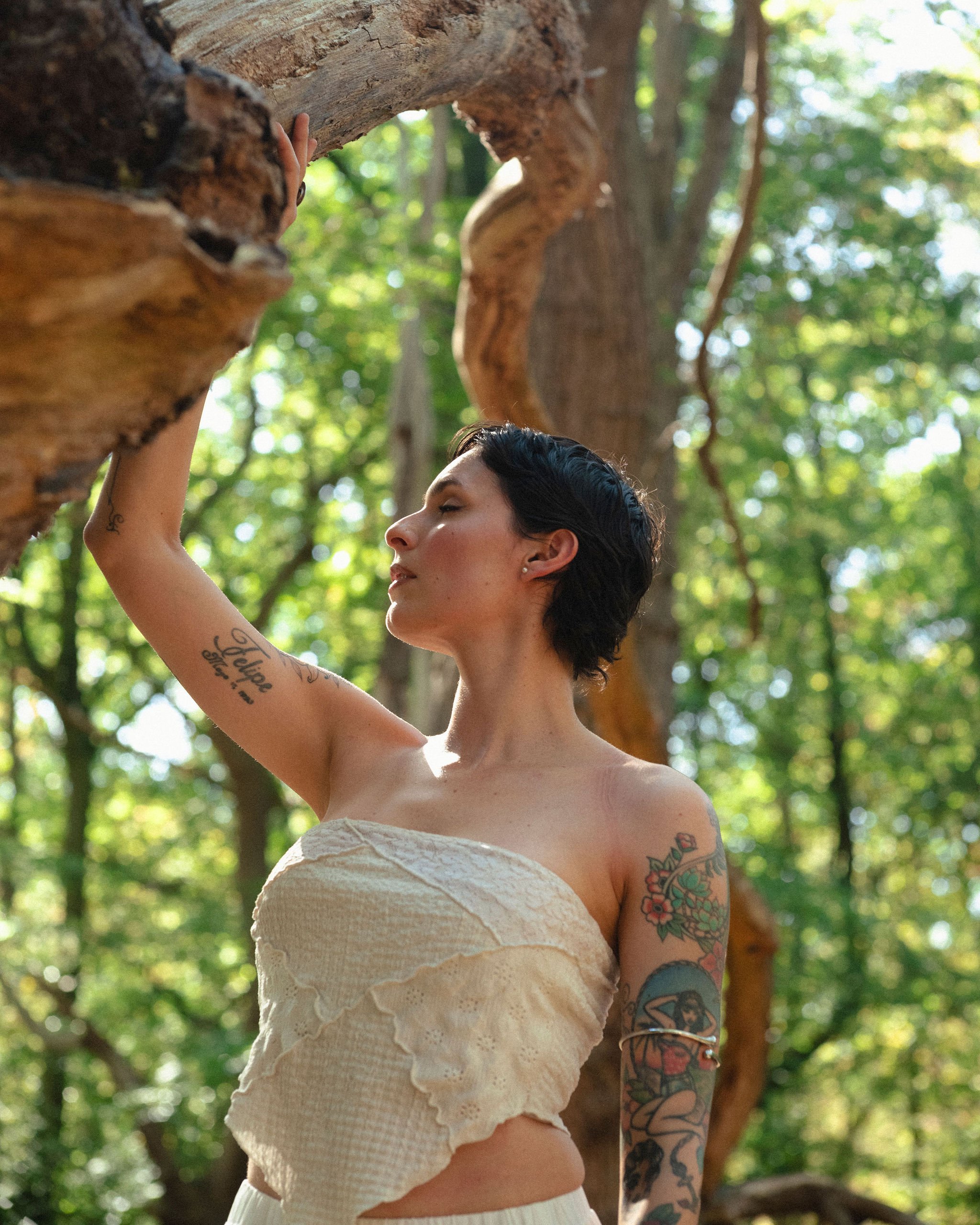 Personal branding photograph of London based Reiki healer in the forest