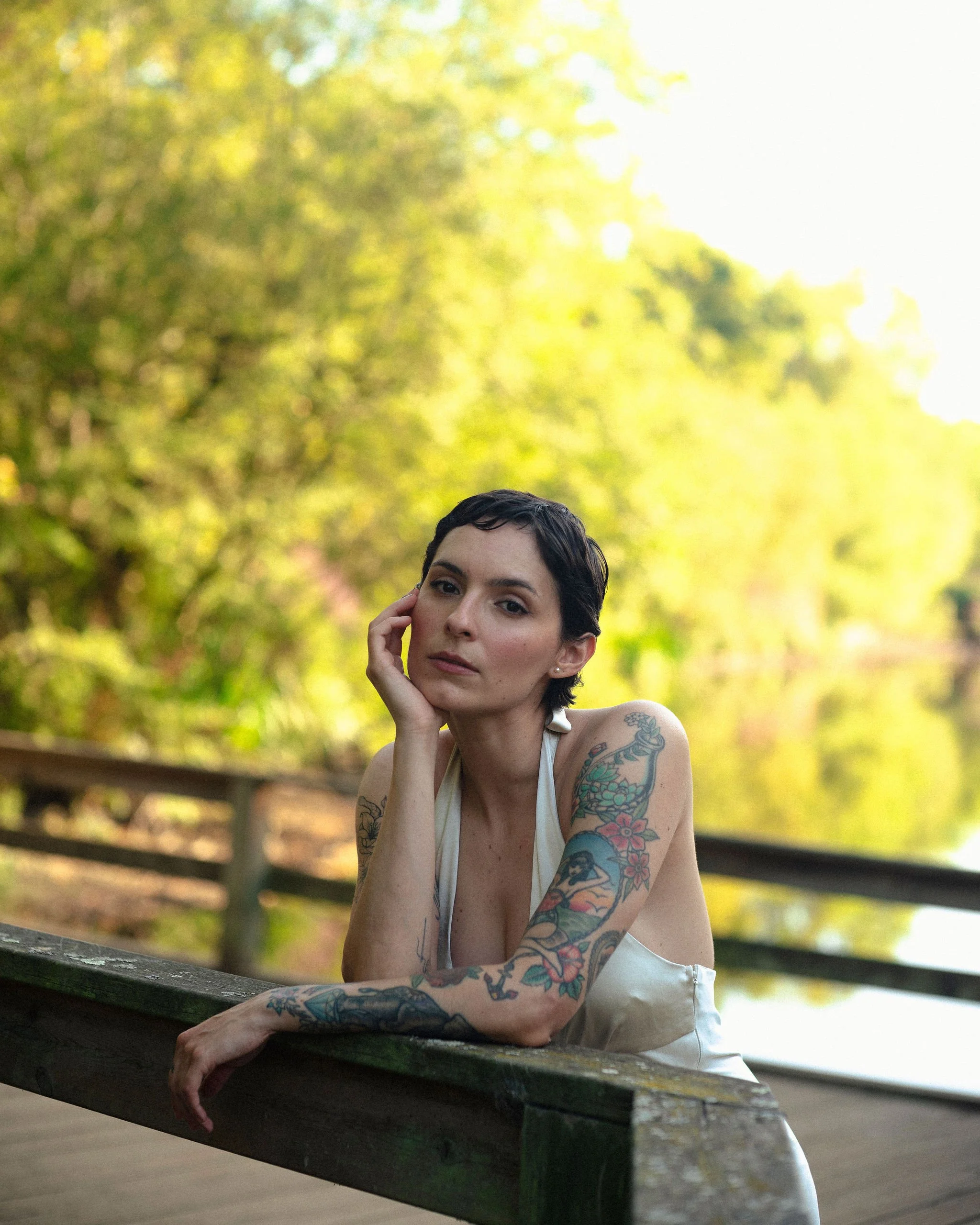 Personal branding photograph of London based Reiki healer in the forest
