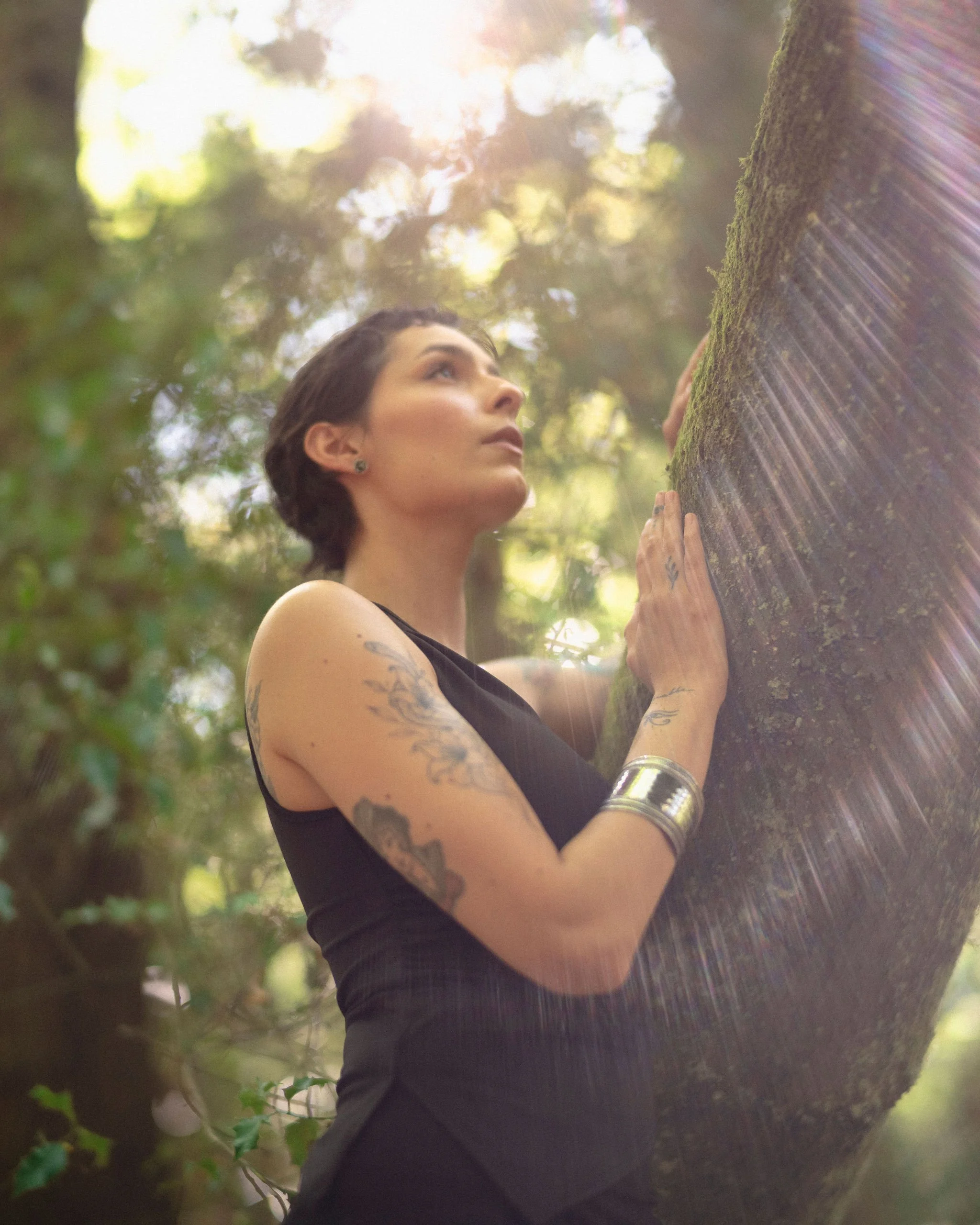 Personal branding photograph of London based Reiki healer in the forest