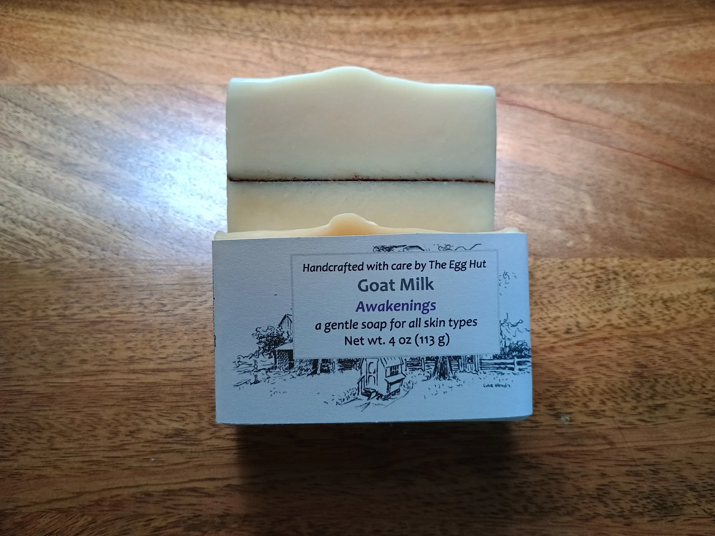 Awakenings: cream soap with a black line
