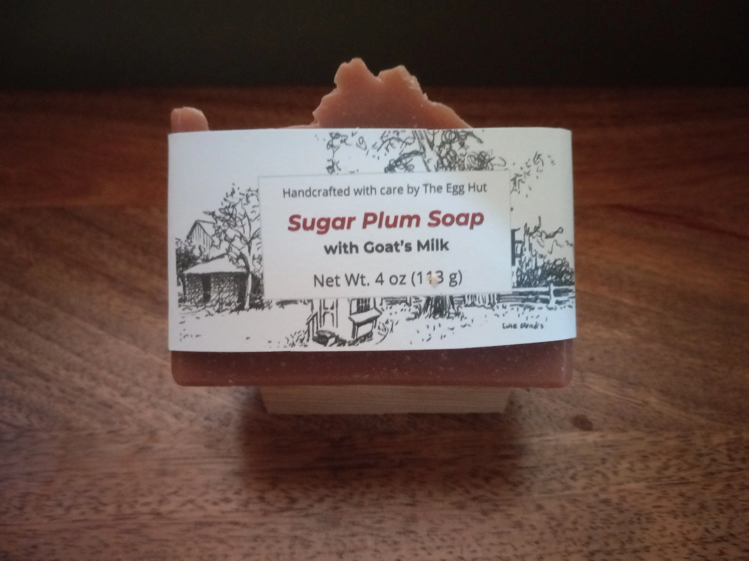 deep colored soap bar in packaging.