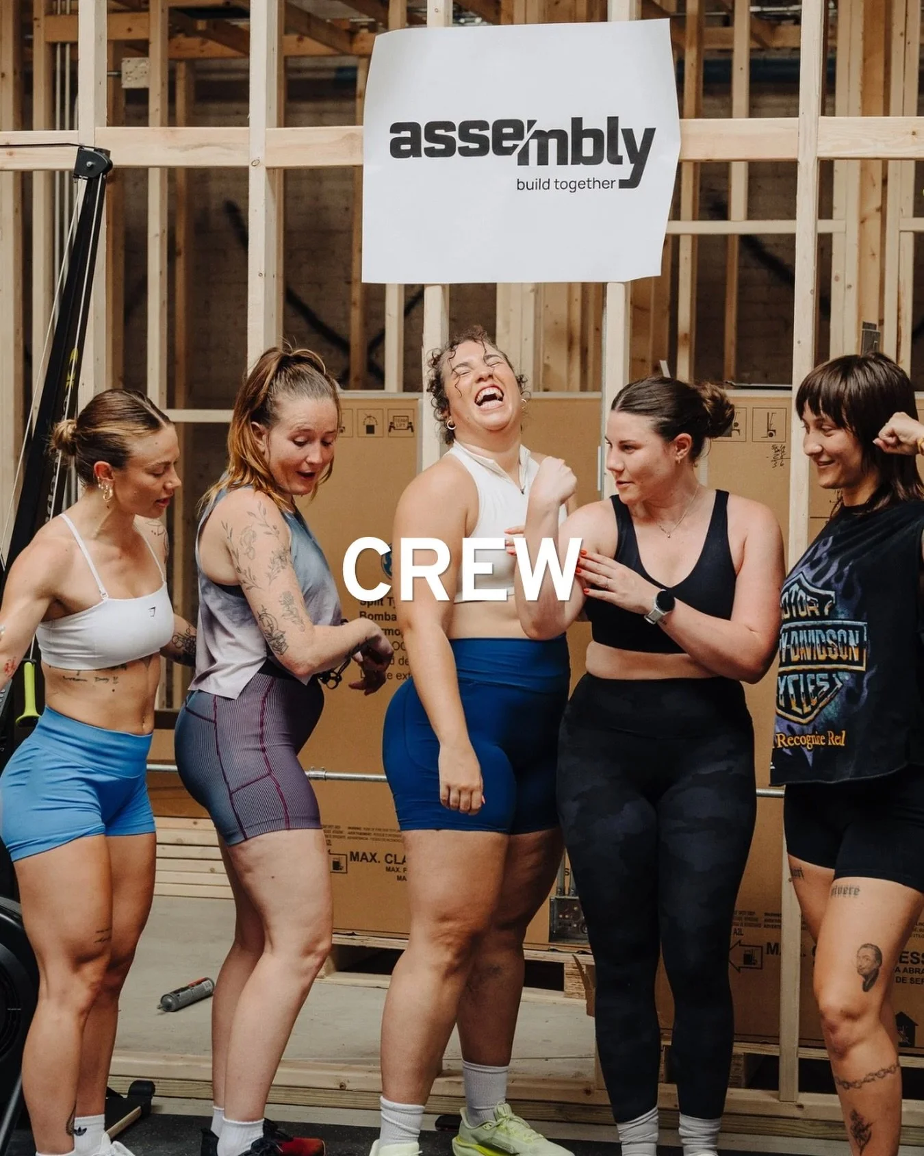 Crew is our Saturday team class, built around 3&ndash;4 person teams tackling a competitive workout together. 

Crew&rsquo;s main purpose is community: a chance to connect, work alongside teammates, and enjoy the space together.

The name of the gym,
