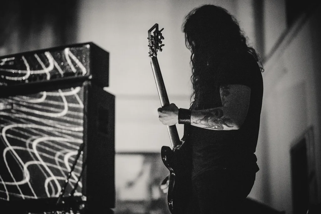 Stephen O'Malley, UK Tour 2014 © Rebecca Cleal