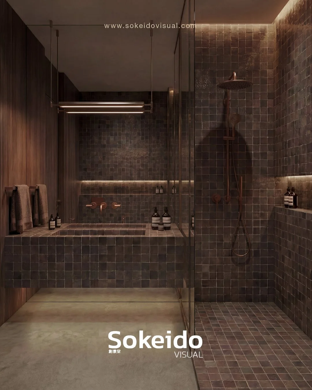 luxury bathroom restaurant 3d visualize