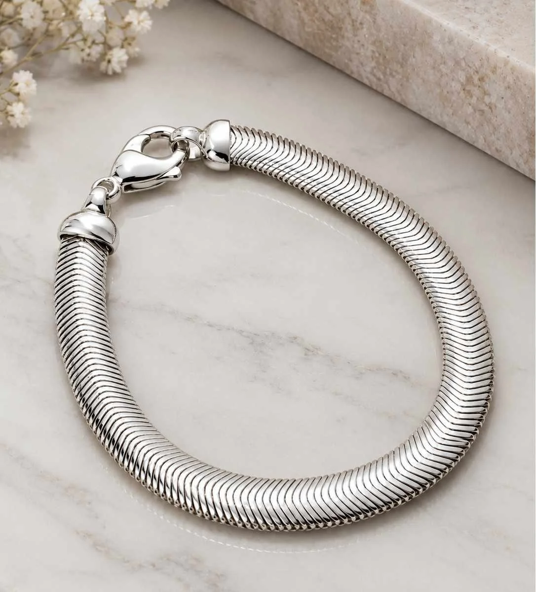 Silver Herringbone Bracelet
