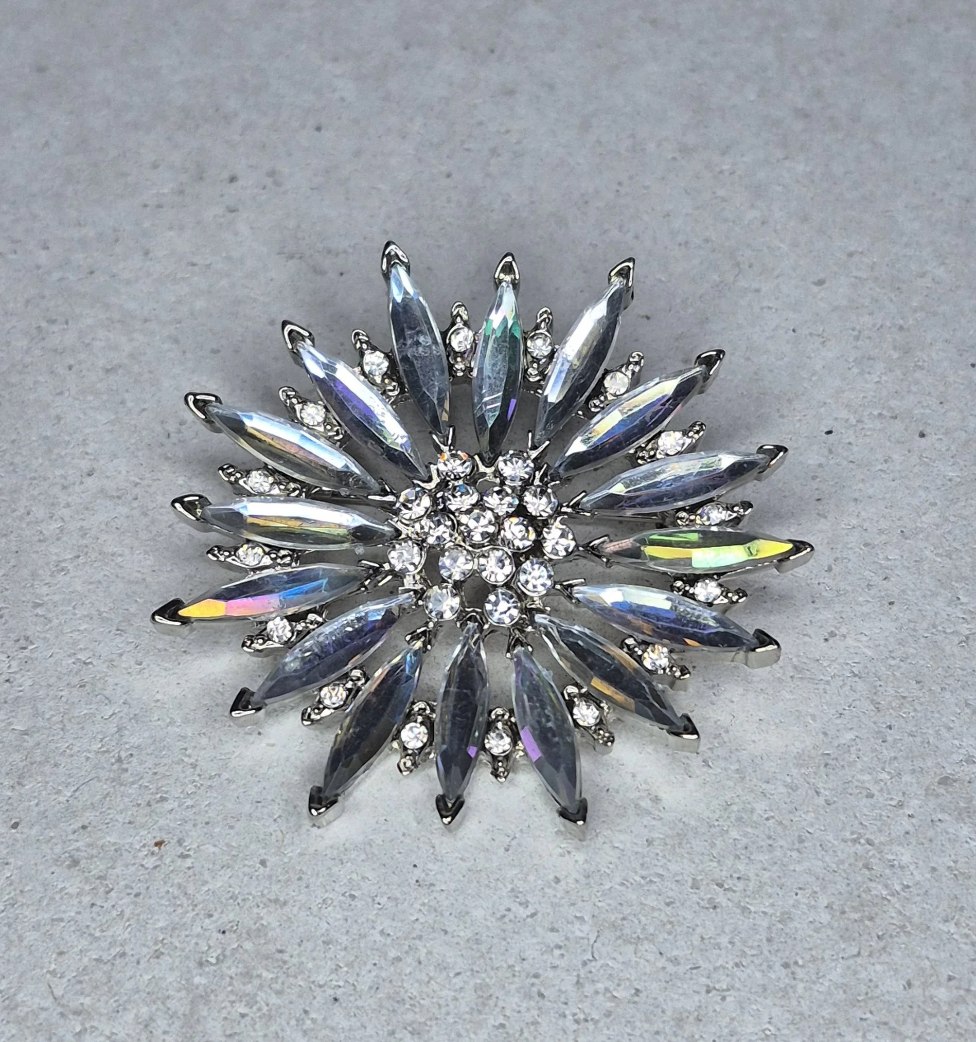 Crystal Starburst Brooch