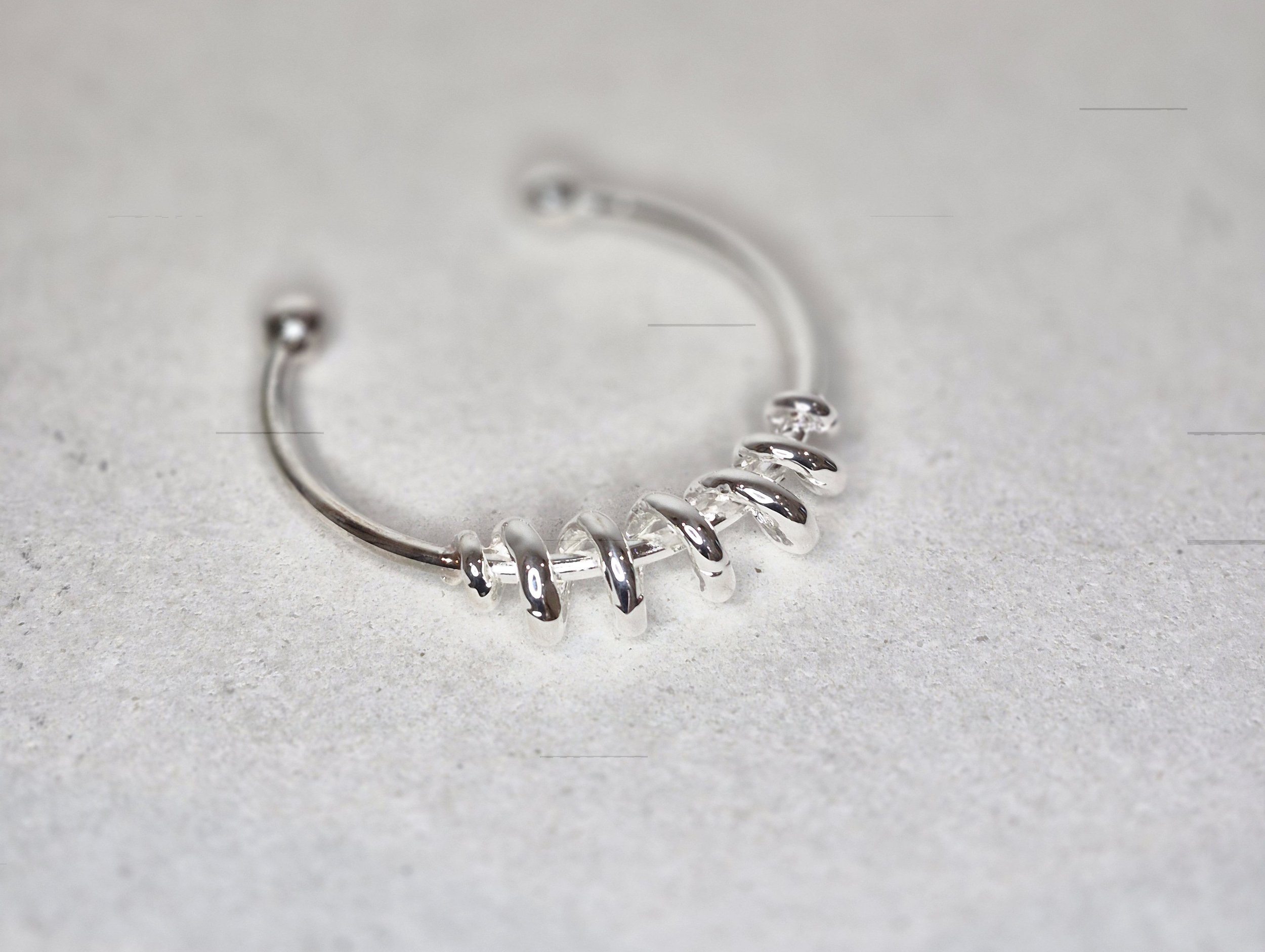 Polished Silver Coil Cuff Bracelet