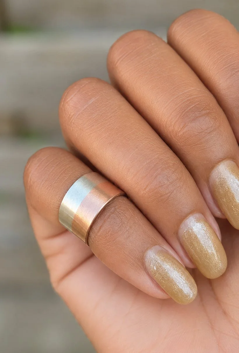 Copper Silver Ring Band