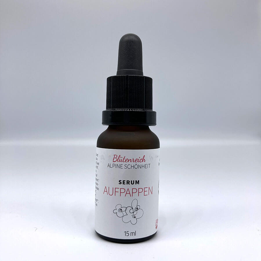 Natürliches Gesichtsserum namens »Aufpappen«. Gönn deiner Haut etwas Gutes!