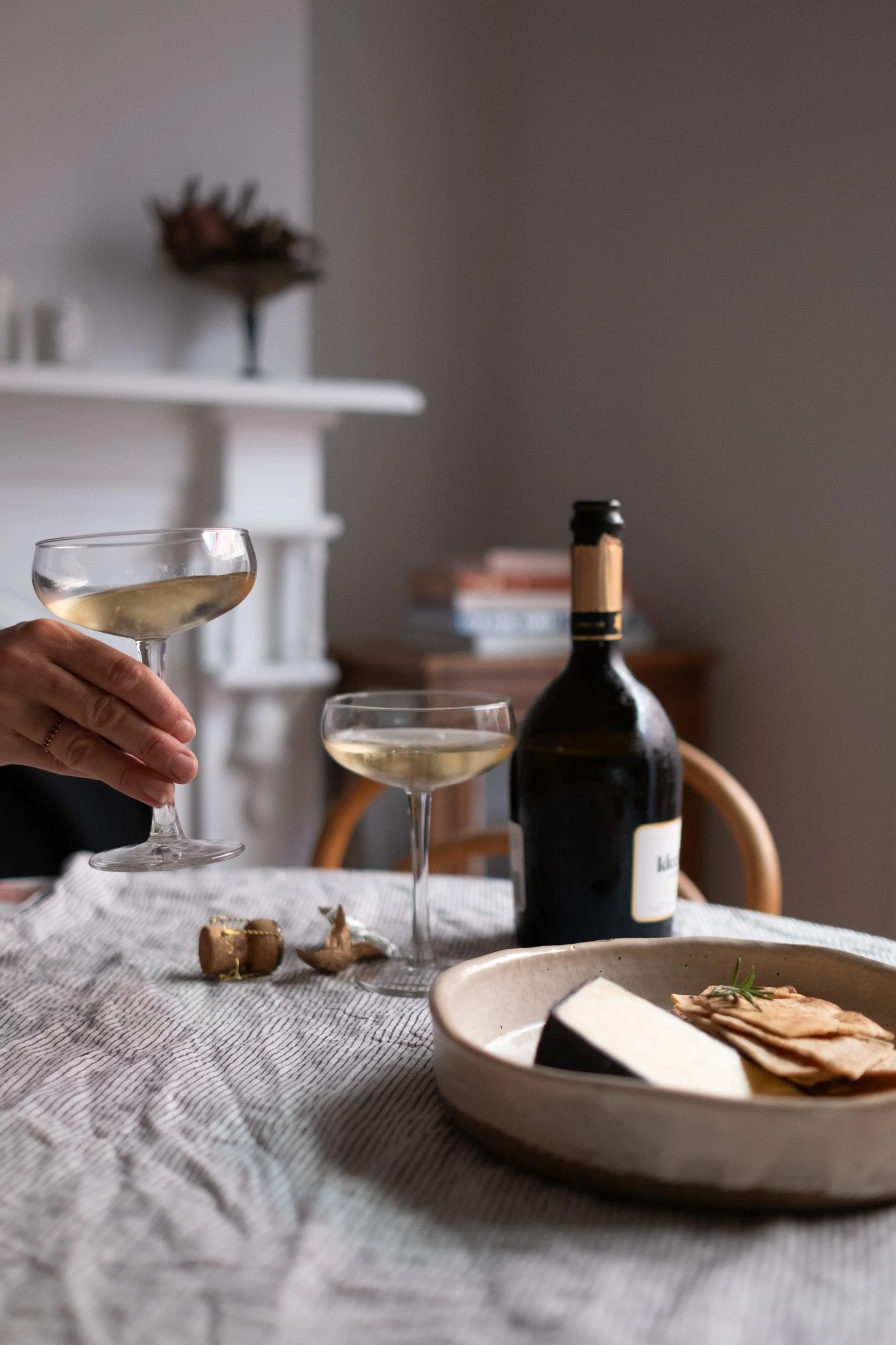 Champagne celebration with glasses