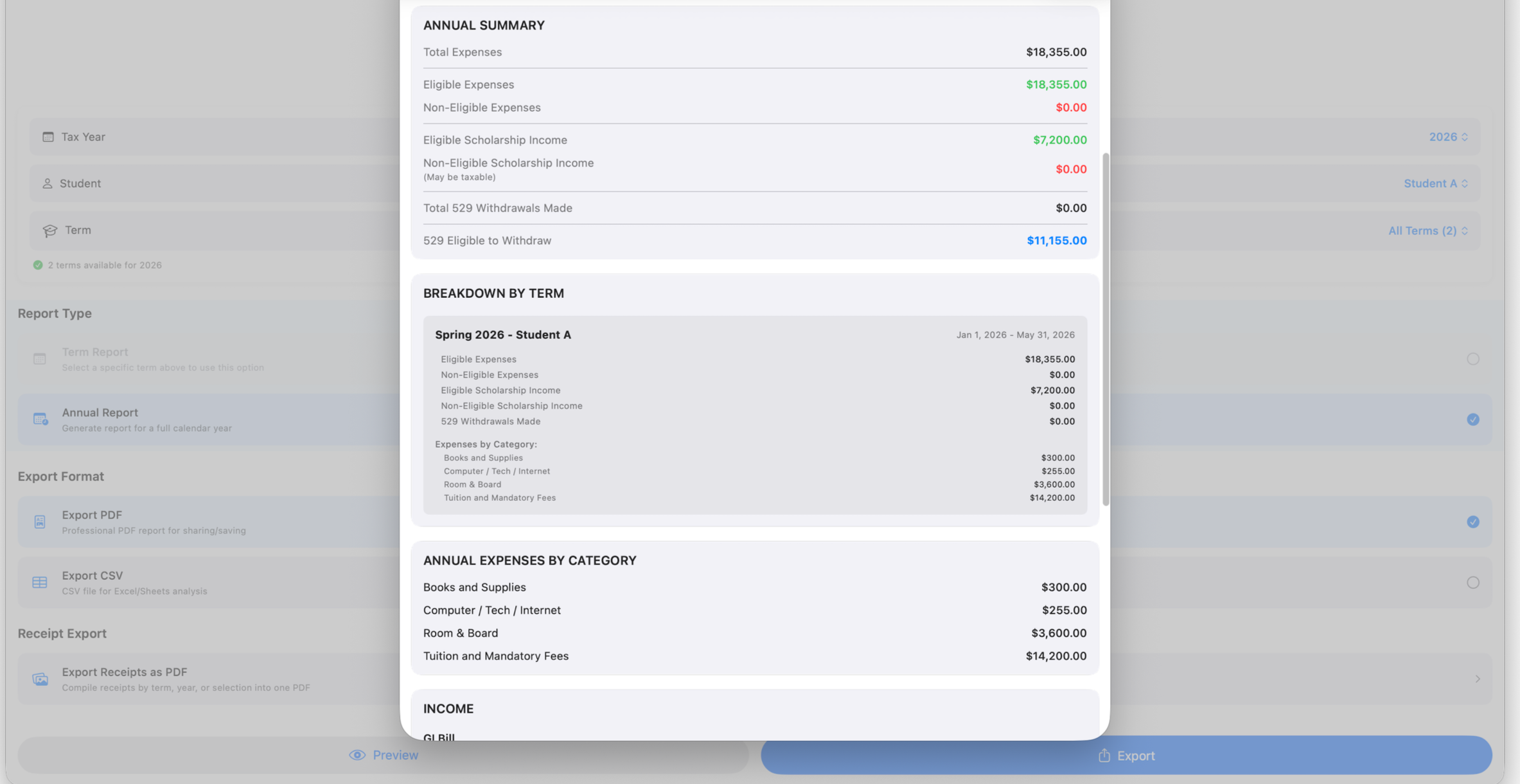 MacOS, Annual Summary Page