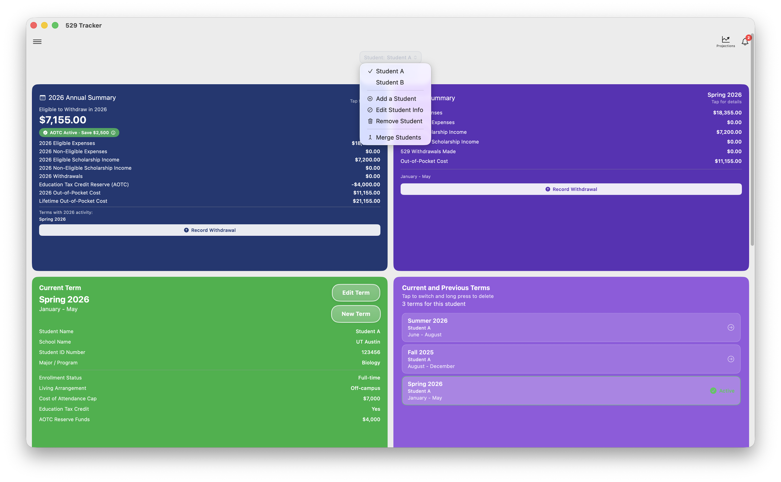 MacOS, Multi-student Selection