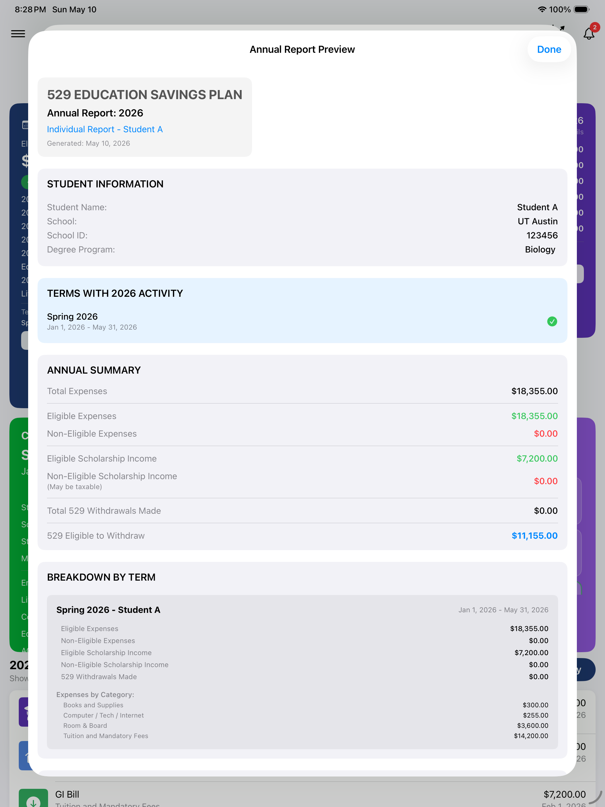 iPad Annual Report Page