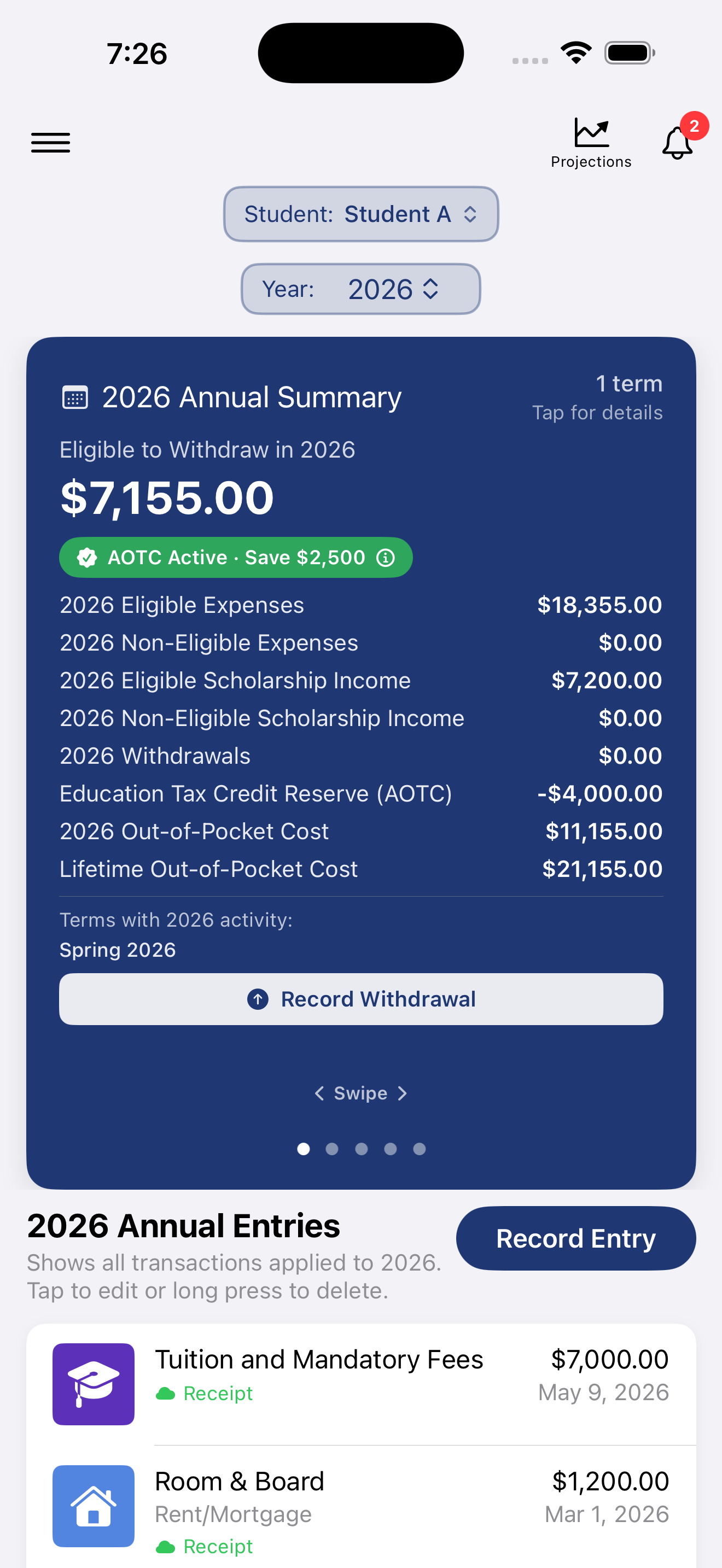 iPhone, Main Dashboard View