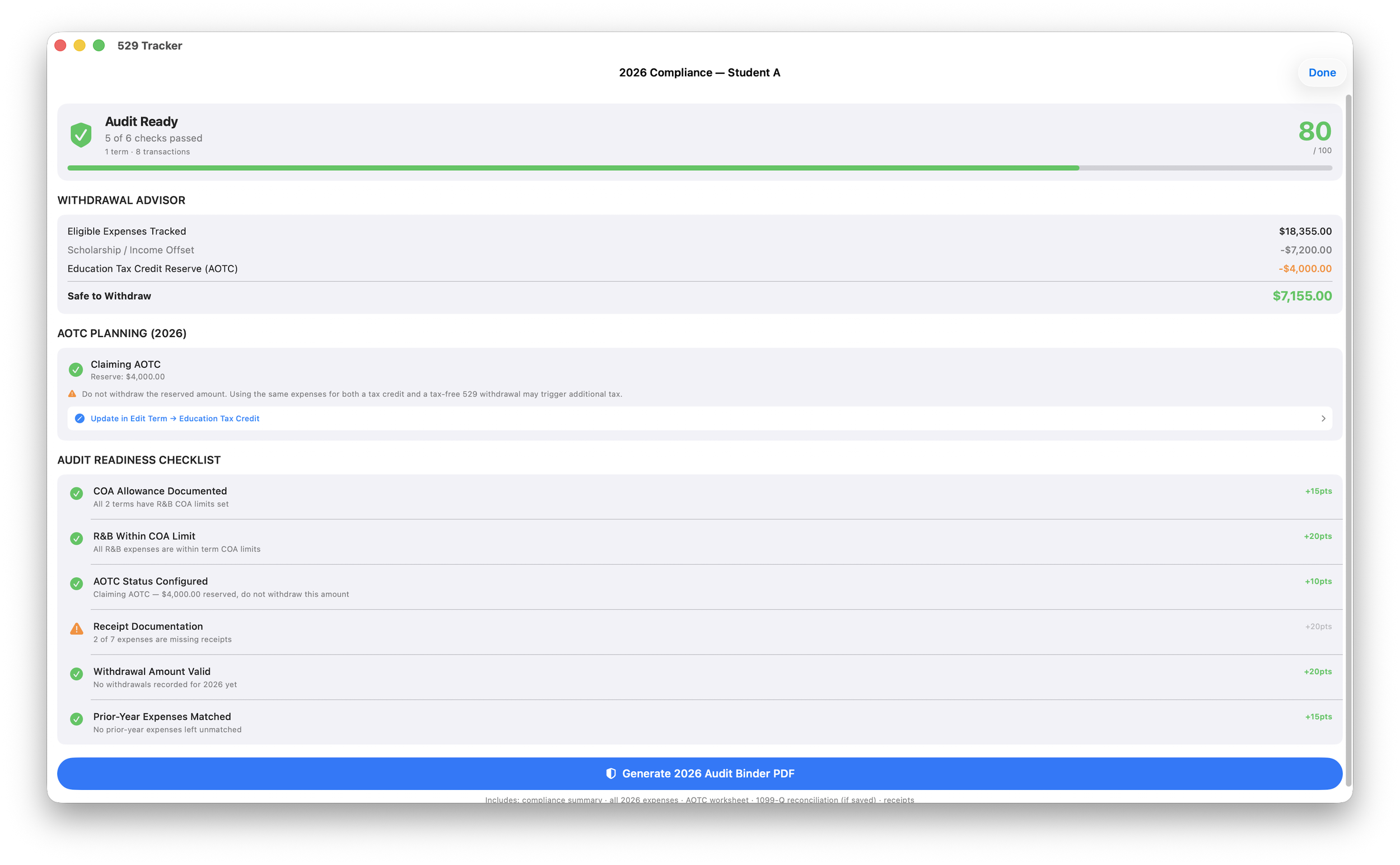 MacOS, Audit Prep Page