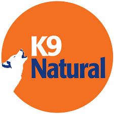 K9 Natural logo with a silhouette of a dog and the words 'K9 Natural' inside an orange circle.