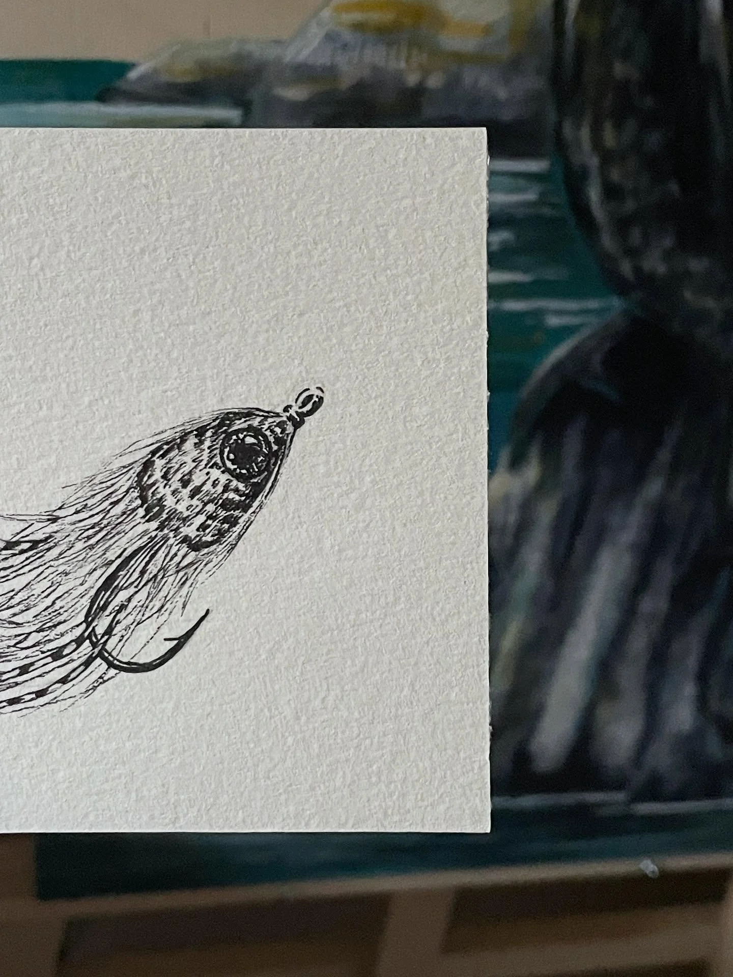 Another sneak peak of what&rsquo;s coming soon! I&rsquo;m getting excited to reveal what I&rsquo;ve been working on all summer quietly in the background. 🤫 

#flyfishingart #caitlinbeslerart #tieitpaintitfishit