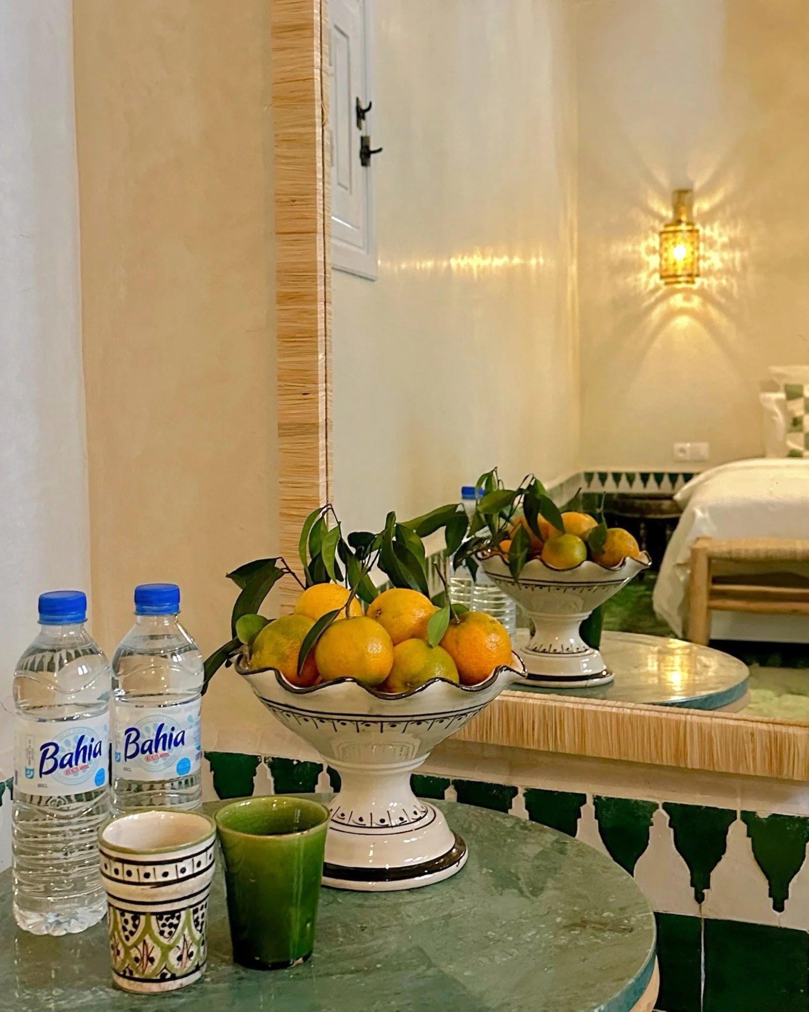 Citrus, glaze, and a little lantern glow&mdash;green that feels like fresh air. 

#riadelbadun #za #moroccandesign #marrakechinteriors #boutiqueriad #designdetails #hiddengemmarrakech