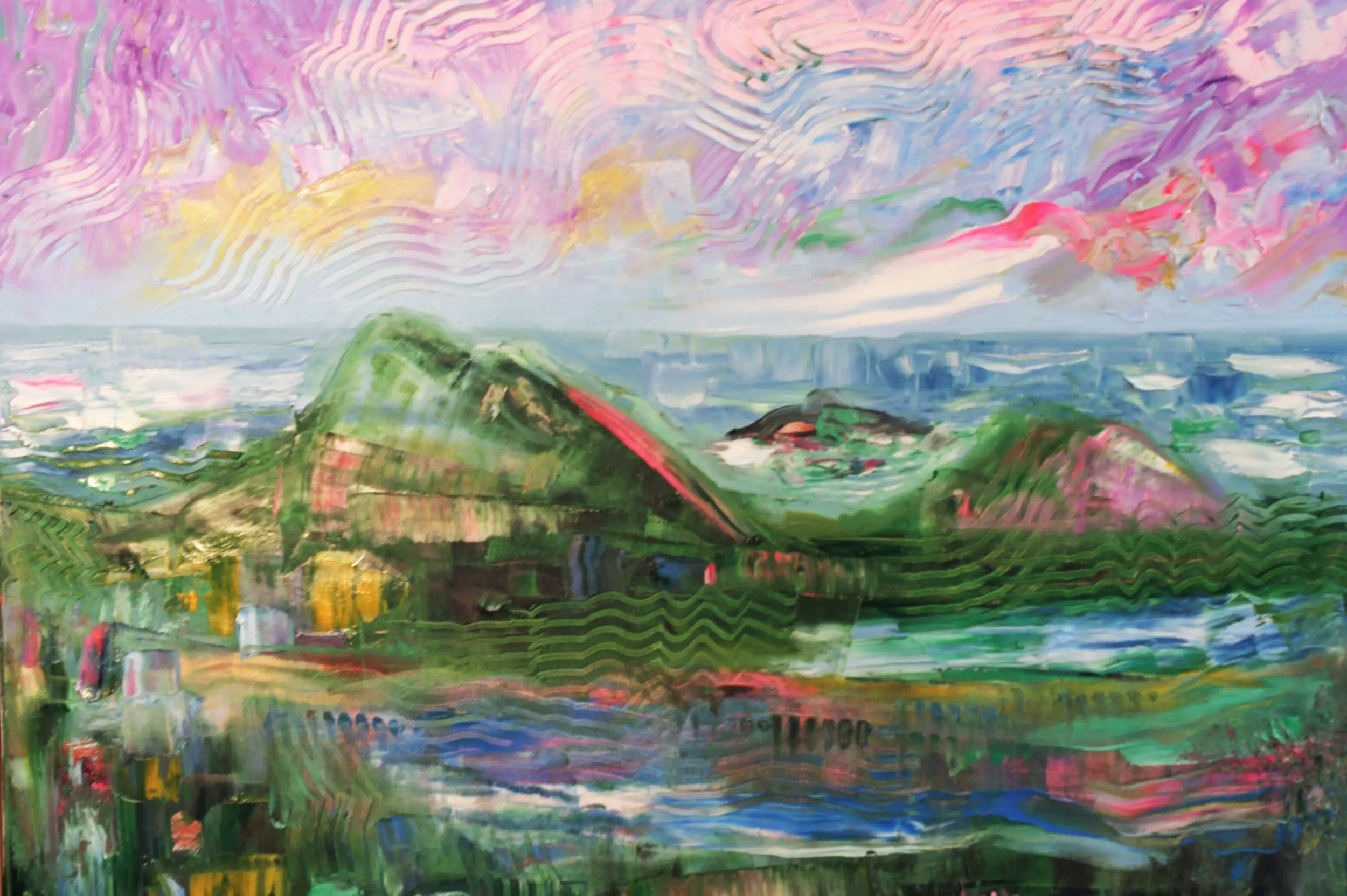 North Island Ramea, NL (2023) Oil on canvas [40X80]. 2000US
