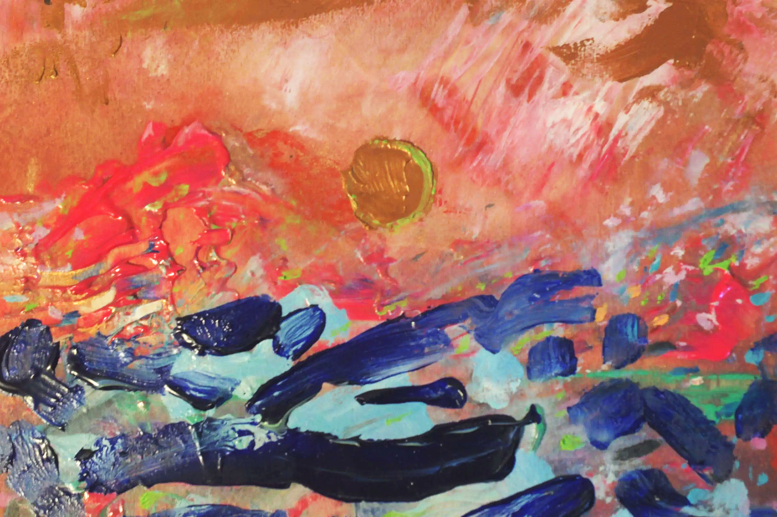 Sunrise at Sea [25X35cm] acrylic on wood 2022. 500US
