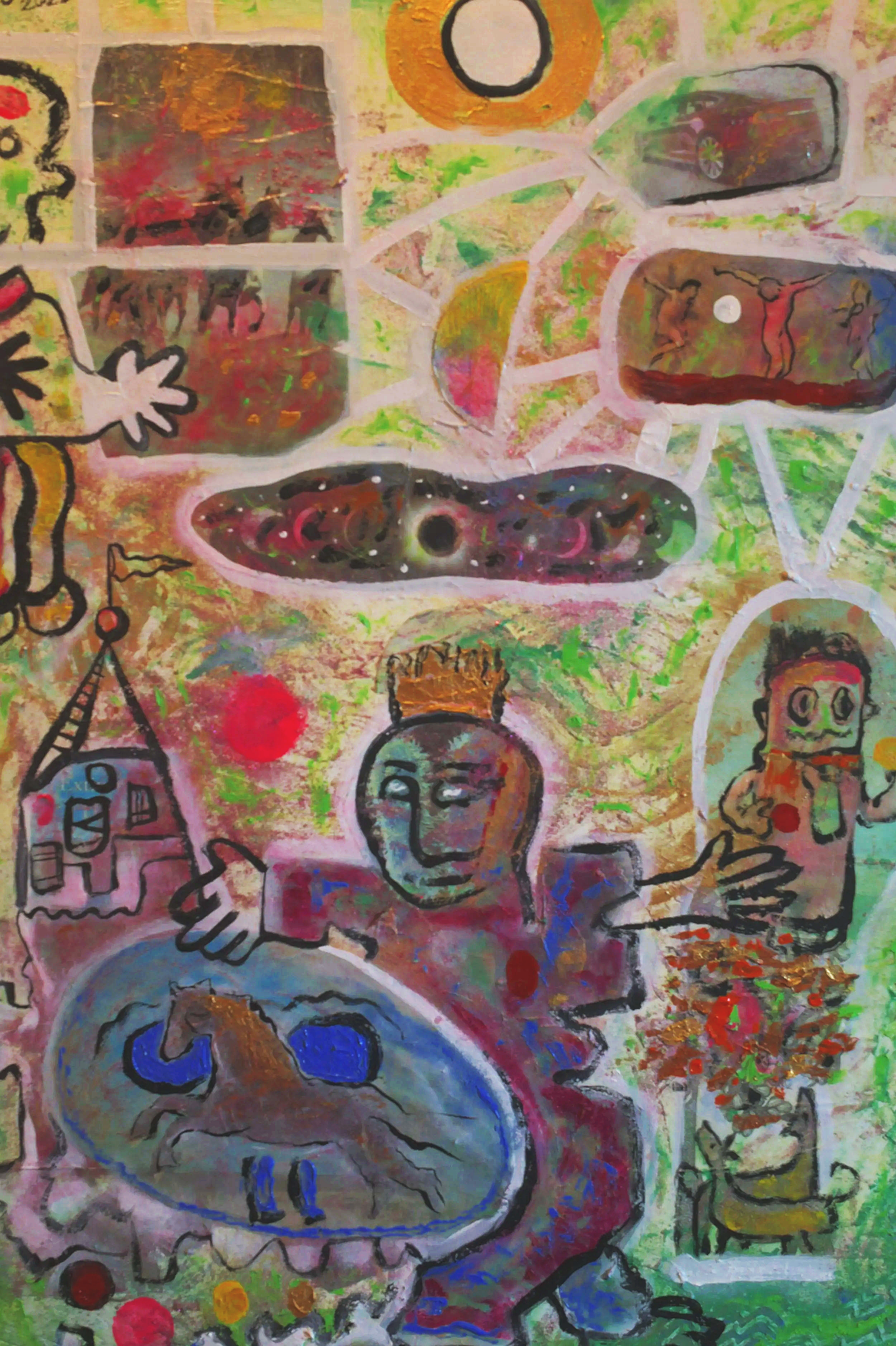 'Cave Cave Dominus Videt' [200X300cm] mixed media on canvas 2021. 2000US