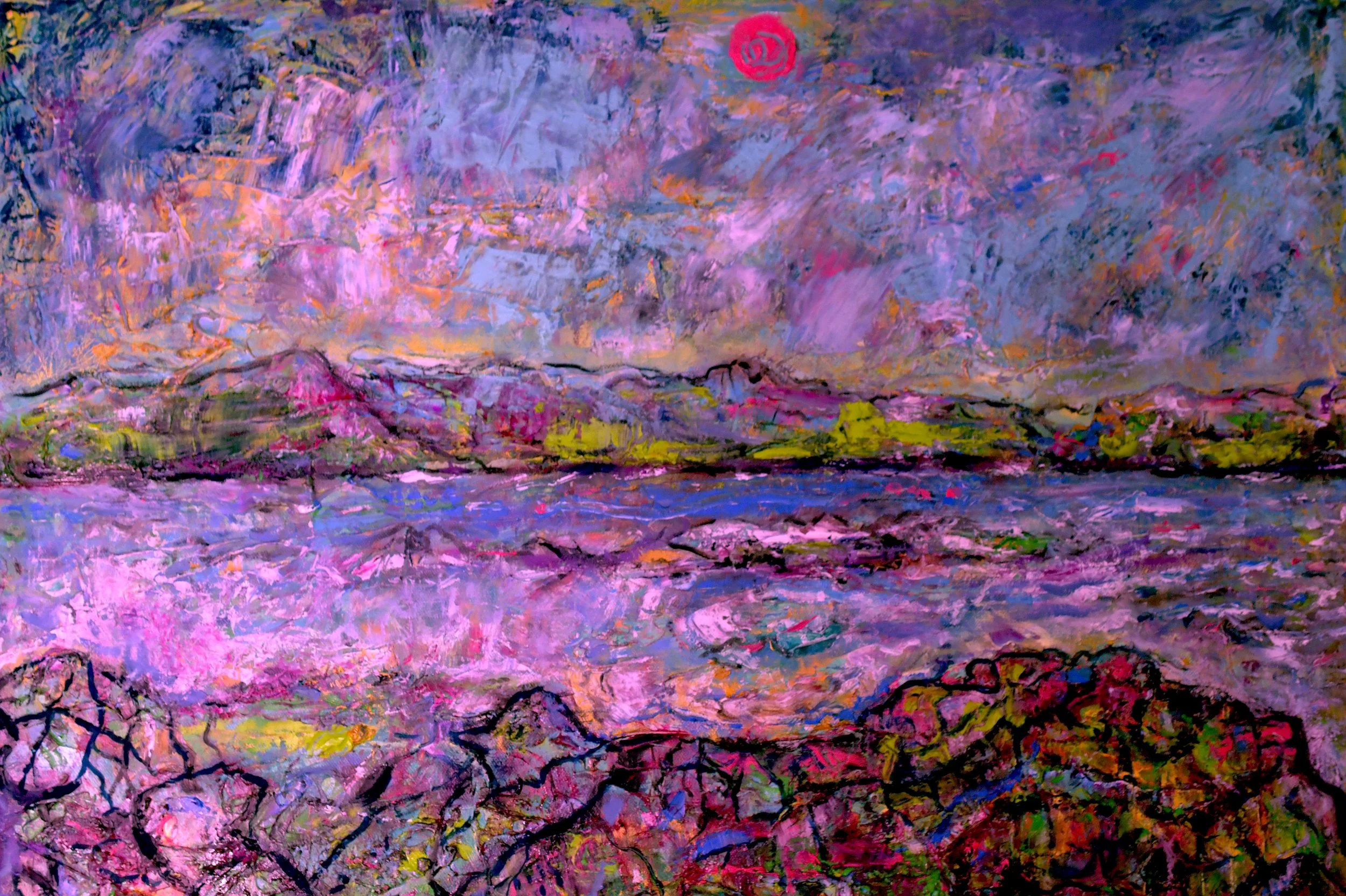 Southern Fjords of Newfoundland (2024) Mixed media on canvas [40X75cm]. 2000US (sold)