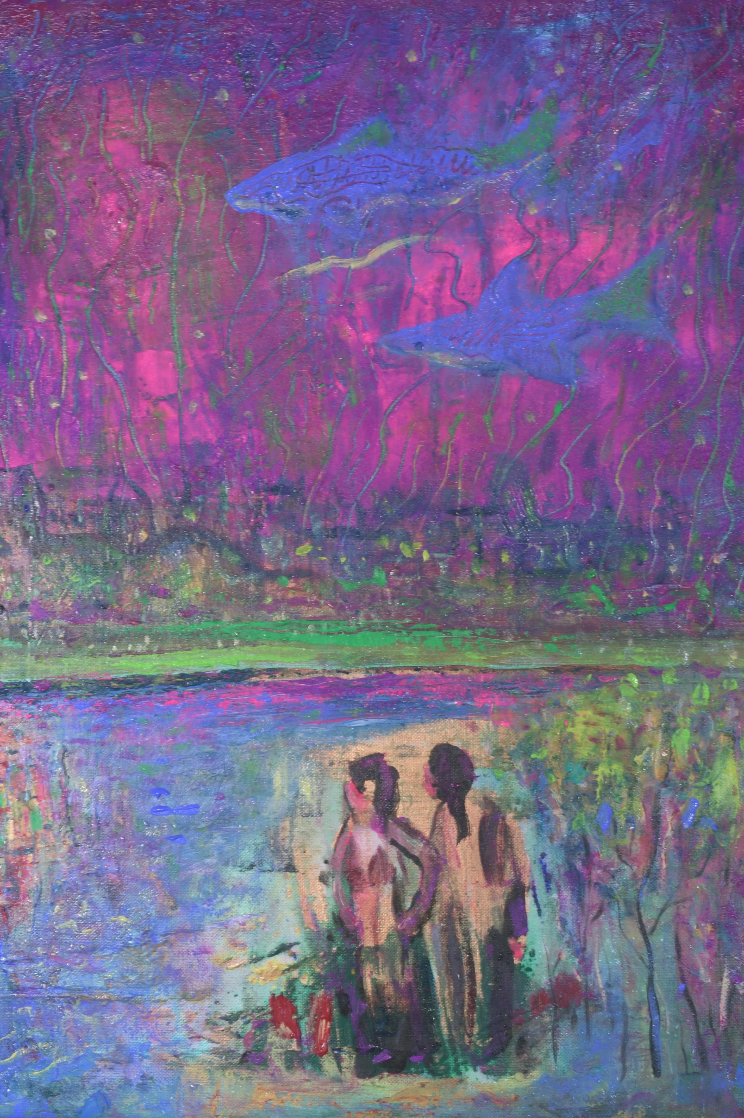 Plenty of Fish (2025) Mixed media on canvas [40X80cm]. 2000US (sold)