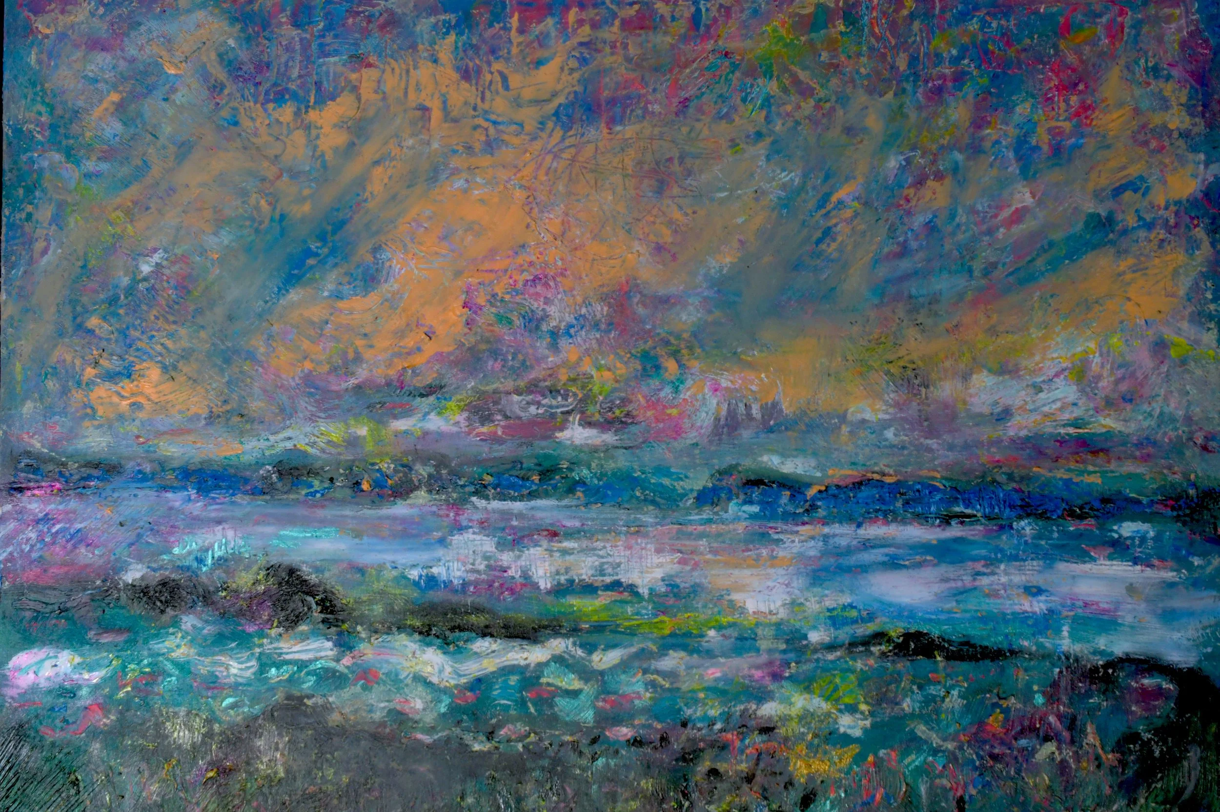 Newfoundland in Summer (2024) Oil on wooden panel [20X40cm] 1000US