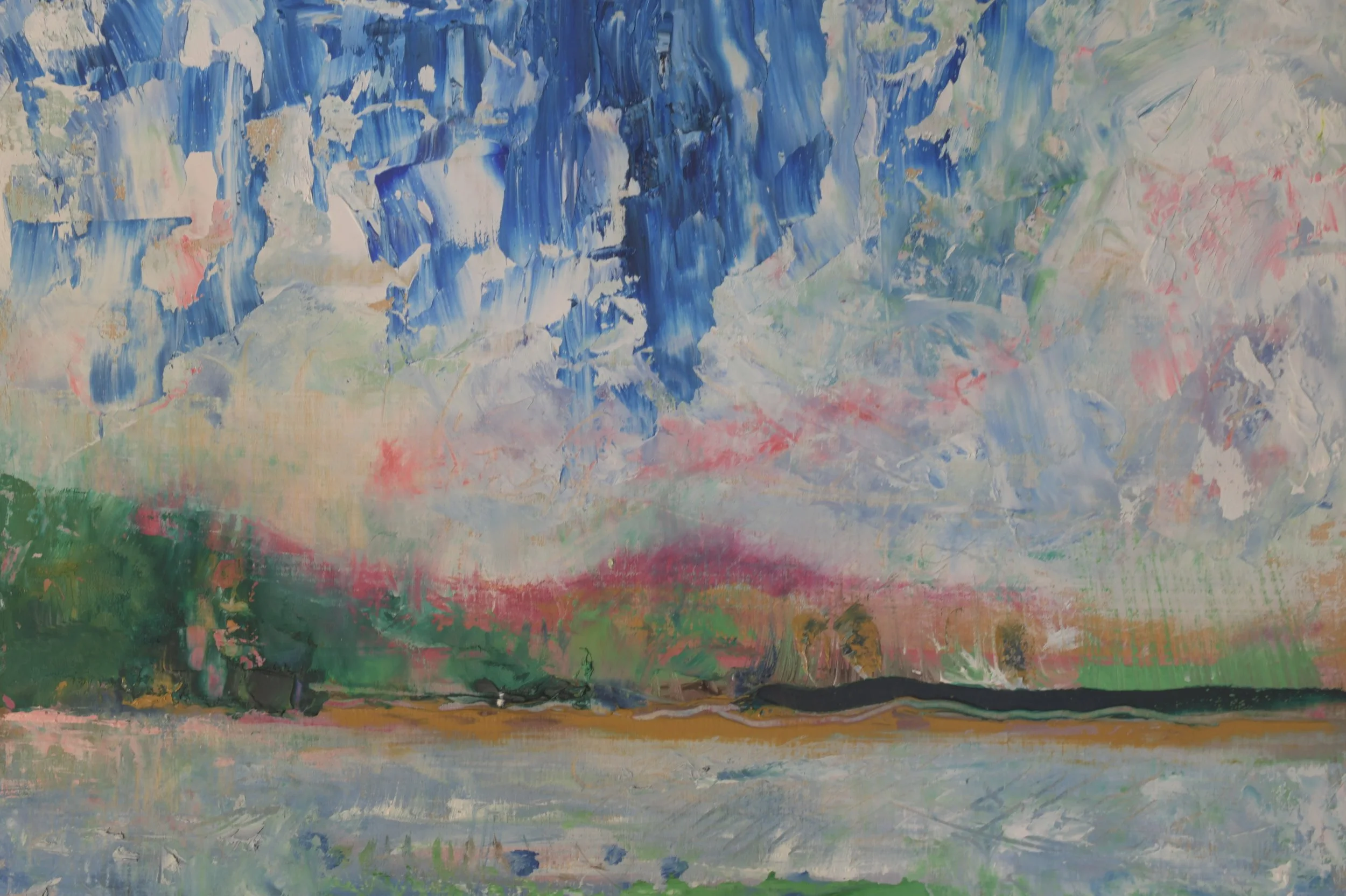 Summer Breeze along the  Ottawa River [25X40cm] oil on wood 2017. 1000US
