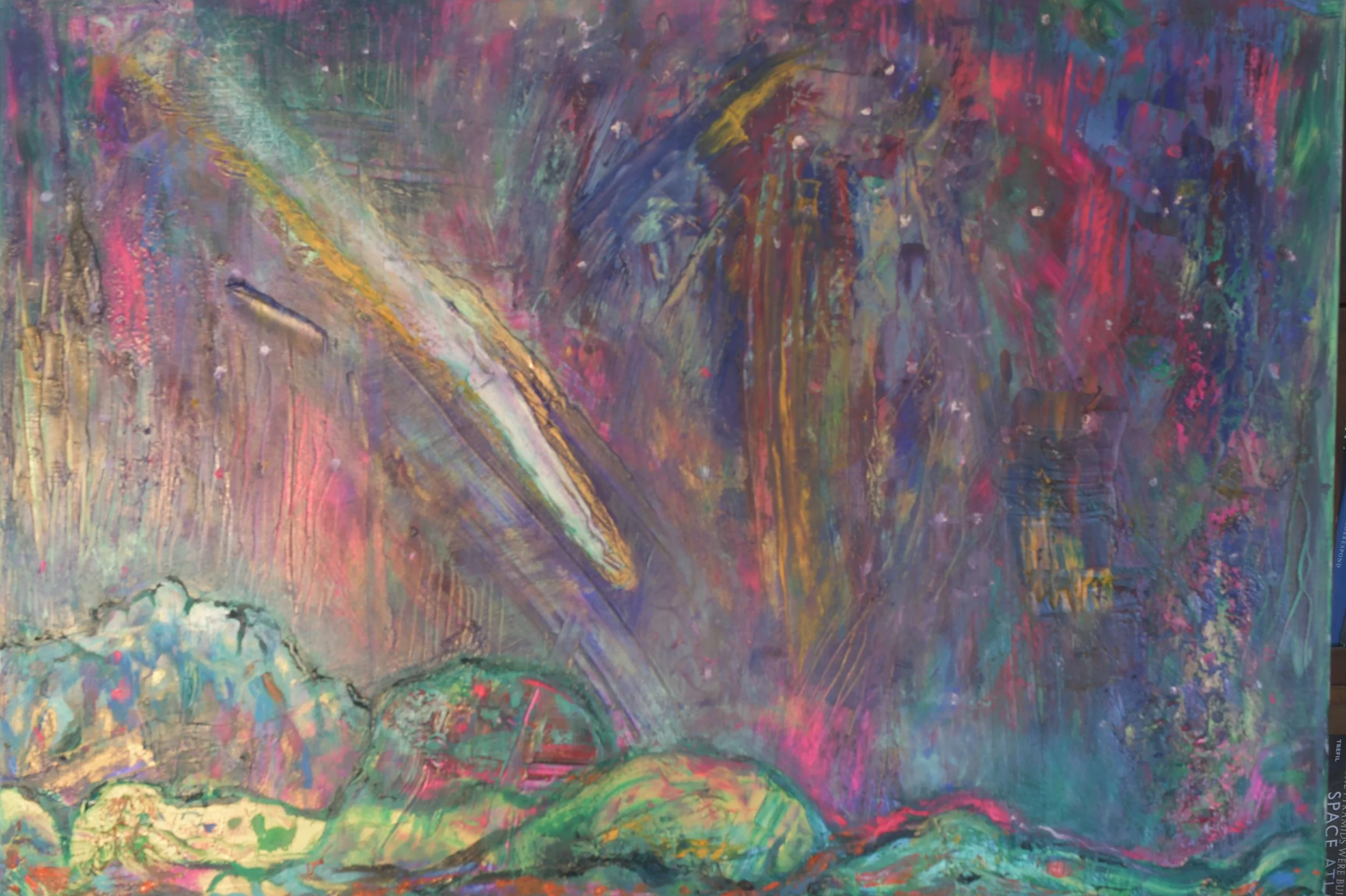 Comet over Newfoundland (2025) Mixed media on canvas [40X80]. 2000US (sold)