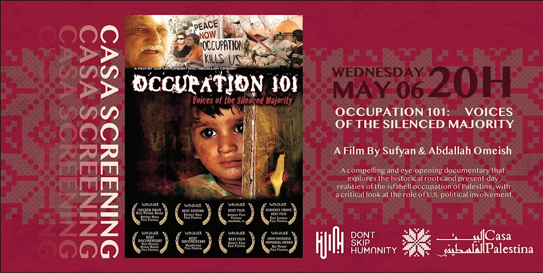 Film Screening - Occupation 101: Voices of the Silenced Majority
