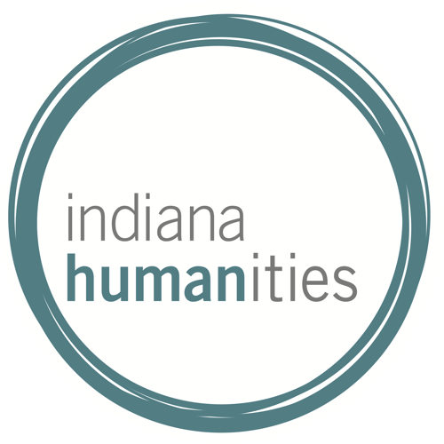 Logo of Indiana Humanities featuring concentric circles with the words 'indiana humanities' in the center.