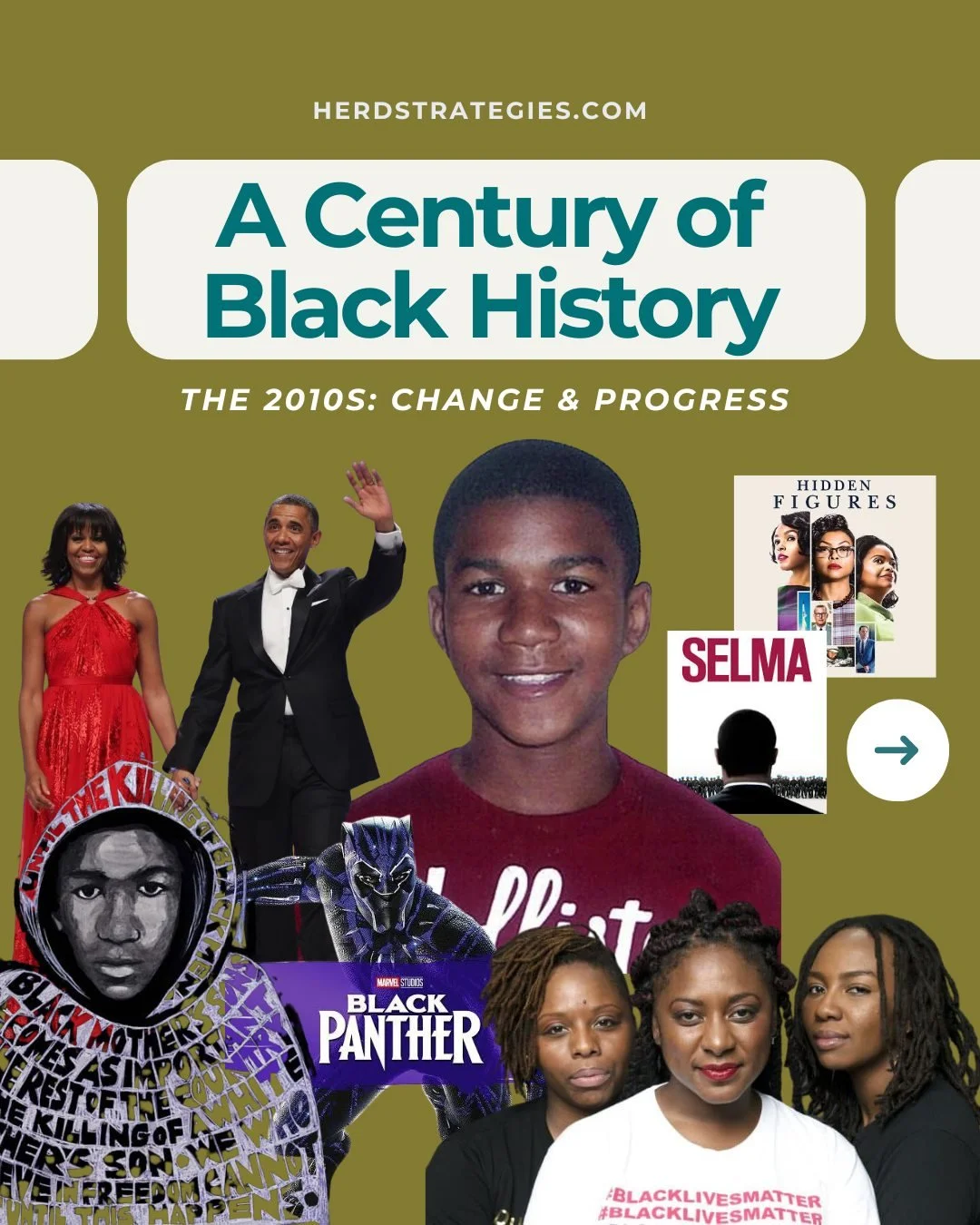 From #BlackLivesMatter to Black Panther: why the 2010s rewrote the rules. 

This was a period when culture was prominent on social media, including viral moments, the emergence of Black Twitter, and the beginning of the #BlackLivesMatter movement. 
C