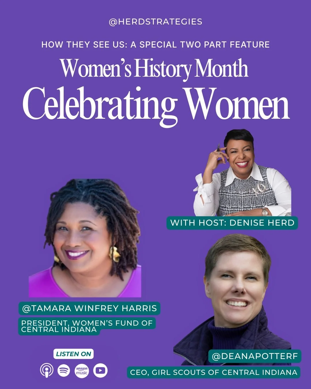 🎧An important podcast discussion is on the horizon. 

Years ago, Herd brought together the special minds behind the Indiana Girl Report and the State of Women in Central Indiana for a candid conversation on How They See Us. 

This Women&rsquo;s Hist