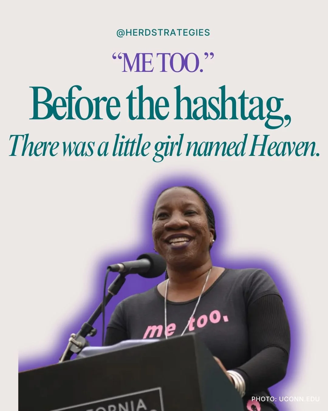 Before #MeToo, there was a girl named Heaven, and a moment Tarana Burke never forgot.

In 2006, Tarana Burke founded the &ldquo;me too.&rdquo; movement to support survivors of sexual violence, especially Black women and girls. Its roots came from an 