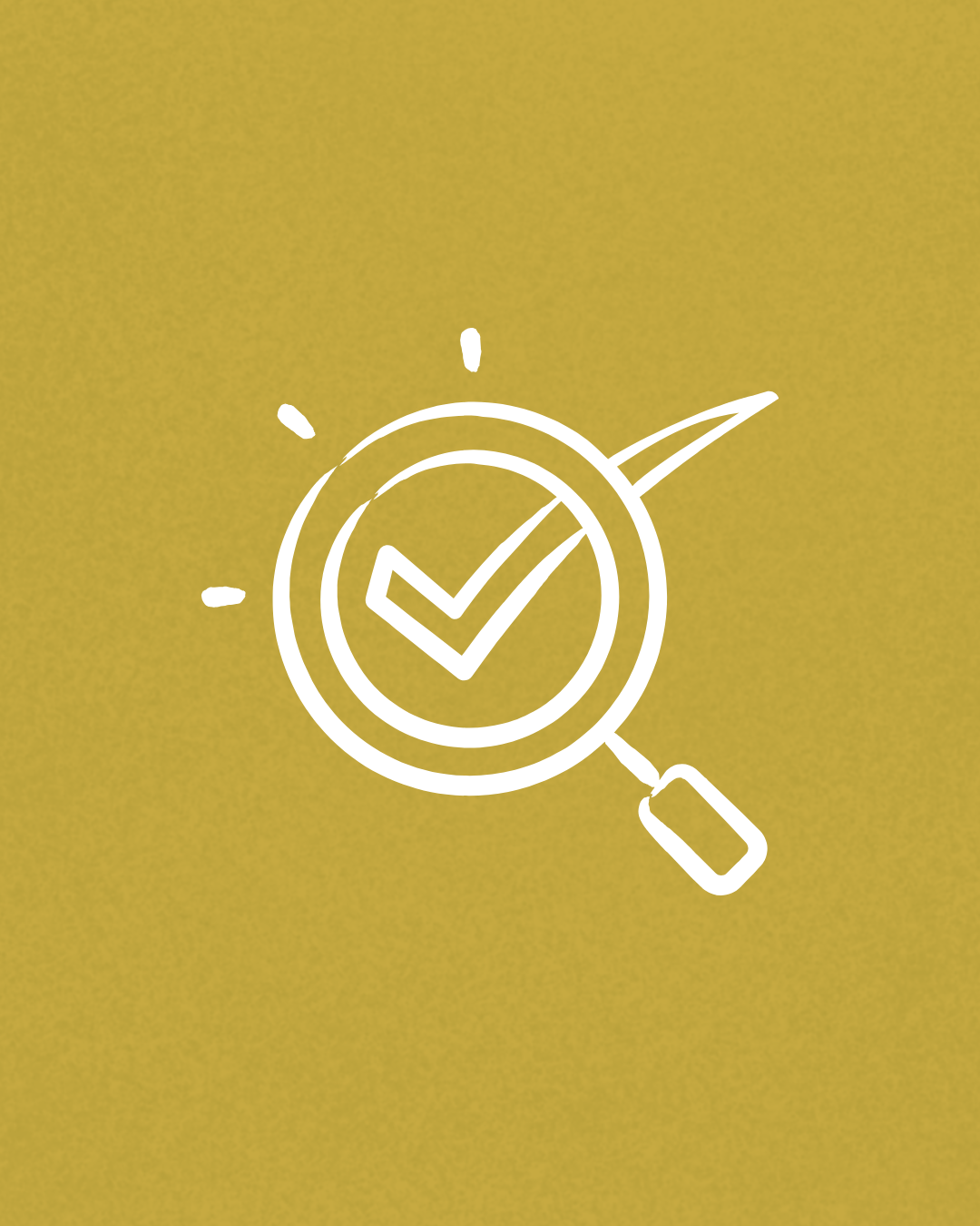 Magnifying glass with a check mark inside, symbolizing search or verification.