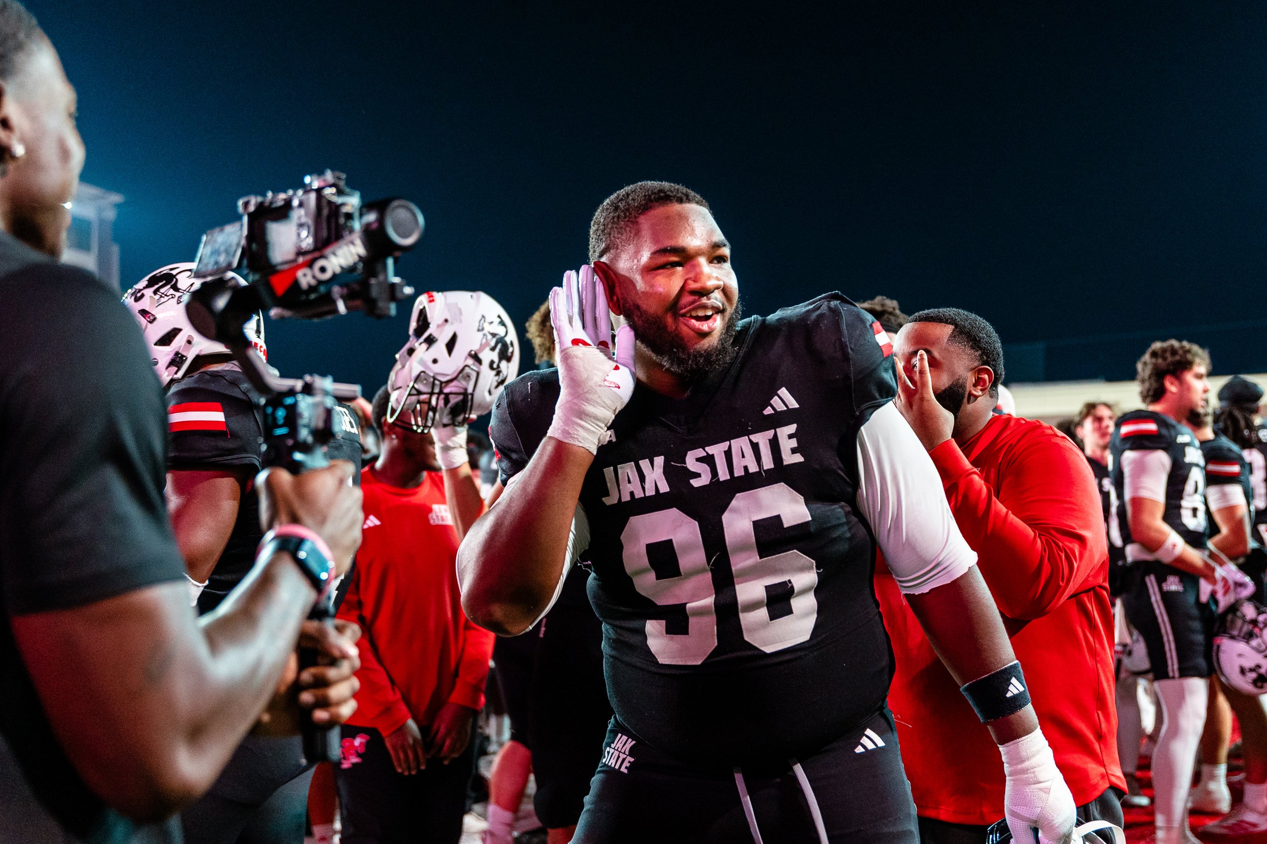 This photo is also from the KSU game capturing Darrell Prater’s reaction to Jax State winning.