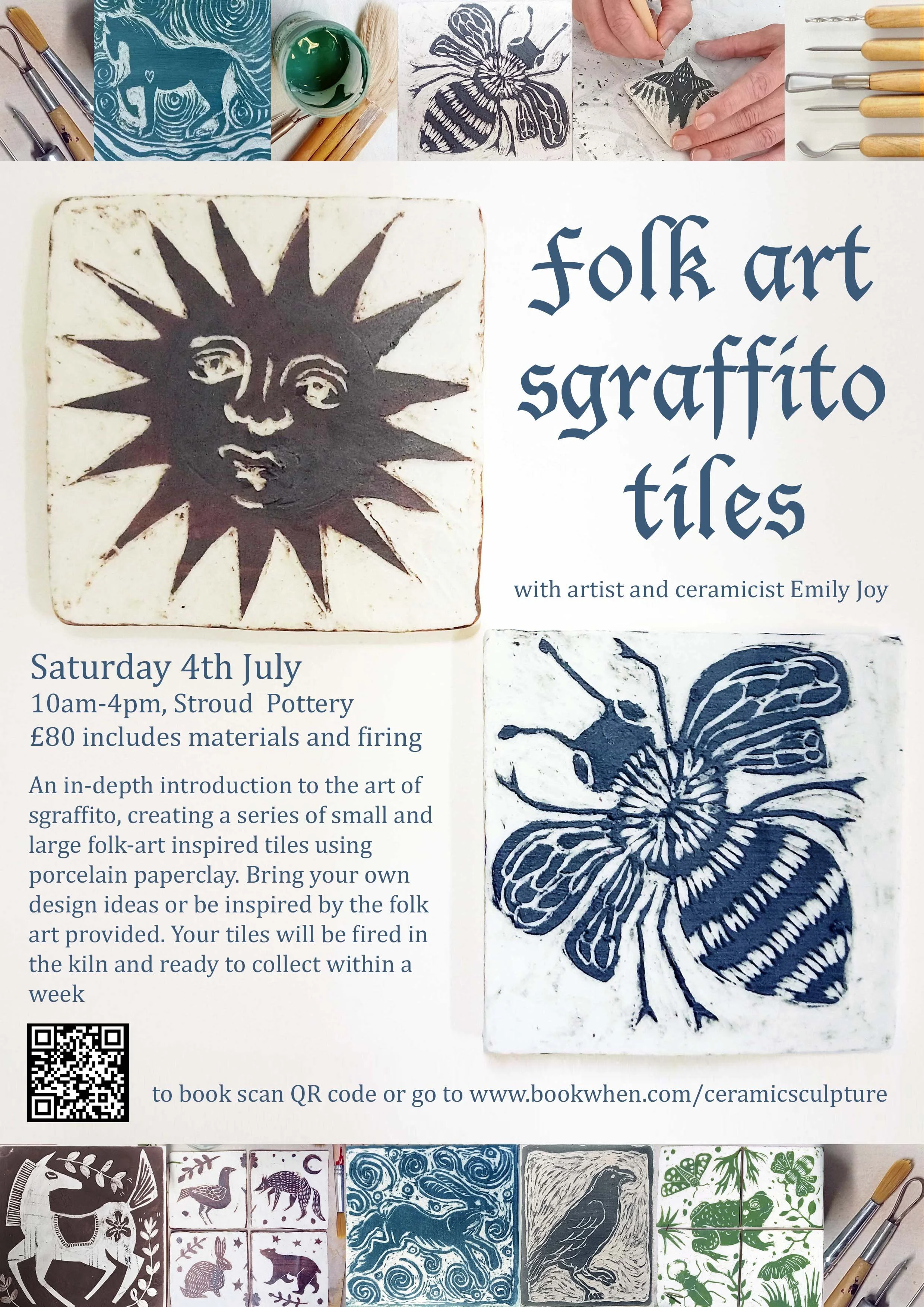 Folk Art Sgraffito Tiles with Emily Joy