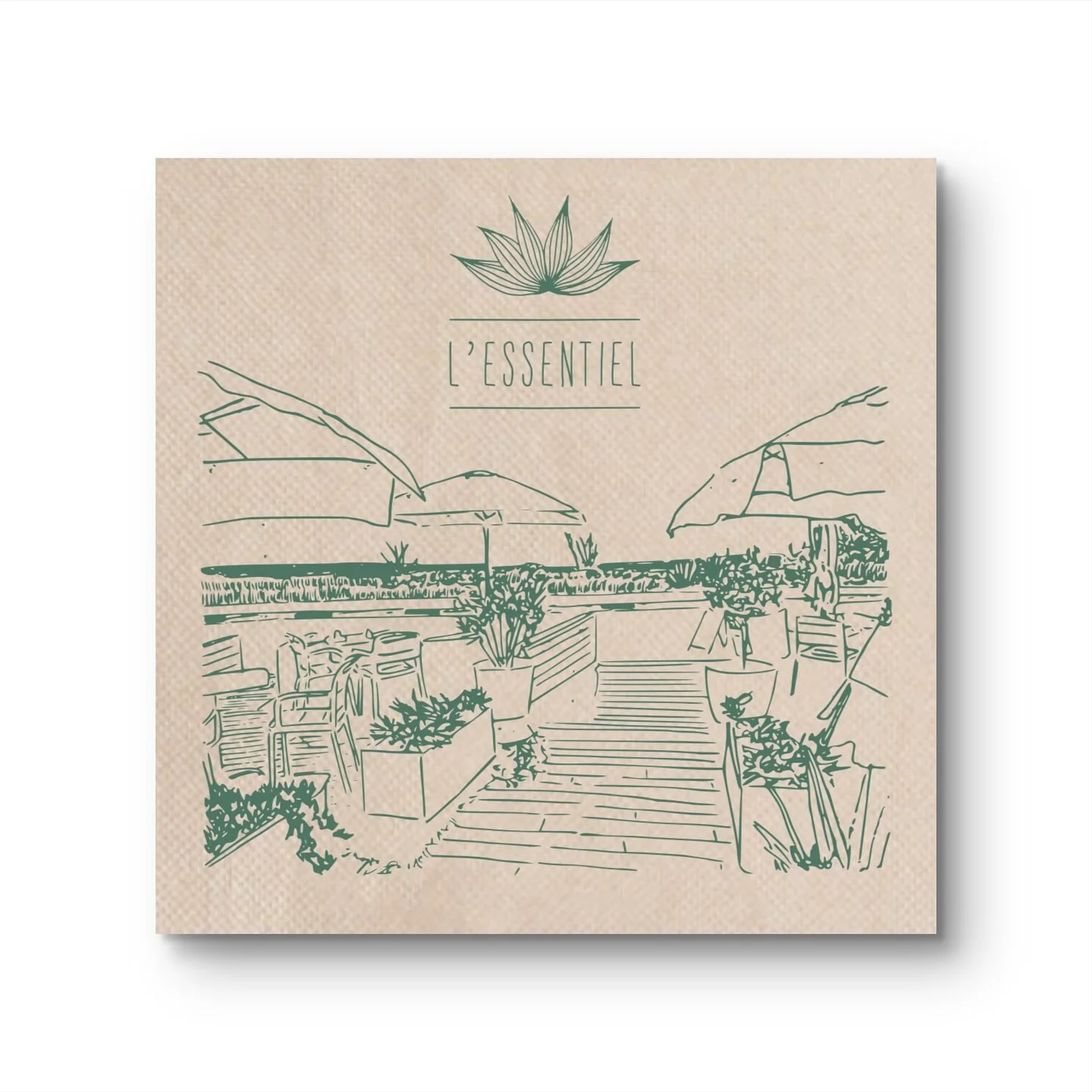 Serviette by le @grandpiquenique design by @atelierarthurdupuy pour @lessentiel_sete 👍🏻 #green #art #serviette #personnalisation #restauration #h&ocirc;tellerie #evenementiel #ecofriendly