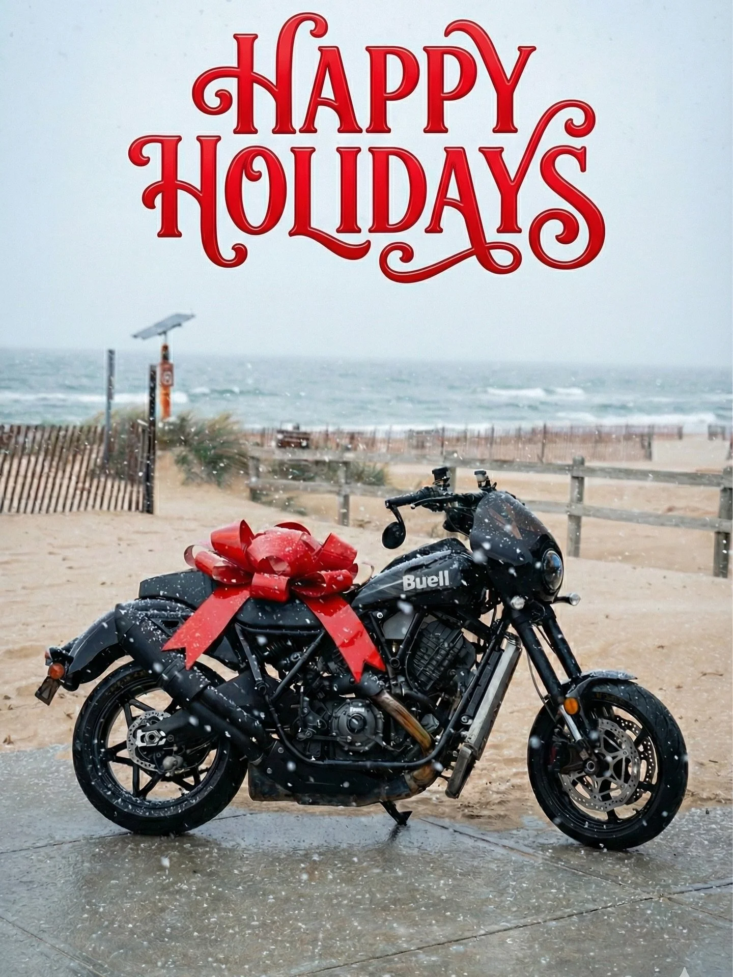 Happy Holidays, Buell Nation! 

From our family to yours, we wish the best for you and yours! We are extremely grateful to everyone who has shown their support for us and our mission. Your passion drives us every day to build these great machines.

W