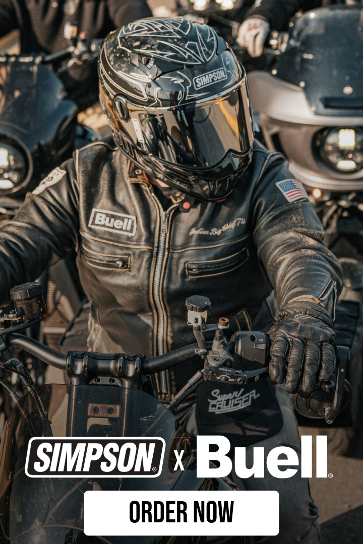 SIMPSONxBUELL Forged Carbon Mod Bandit helmet