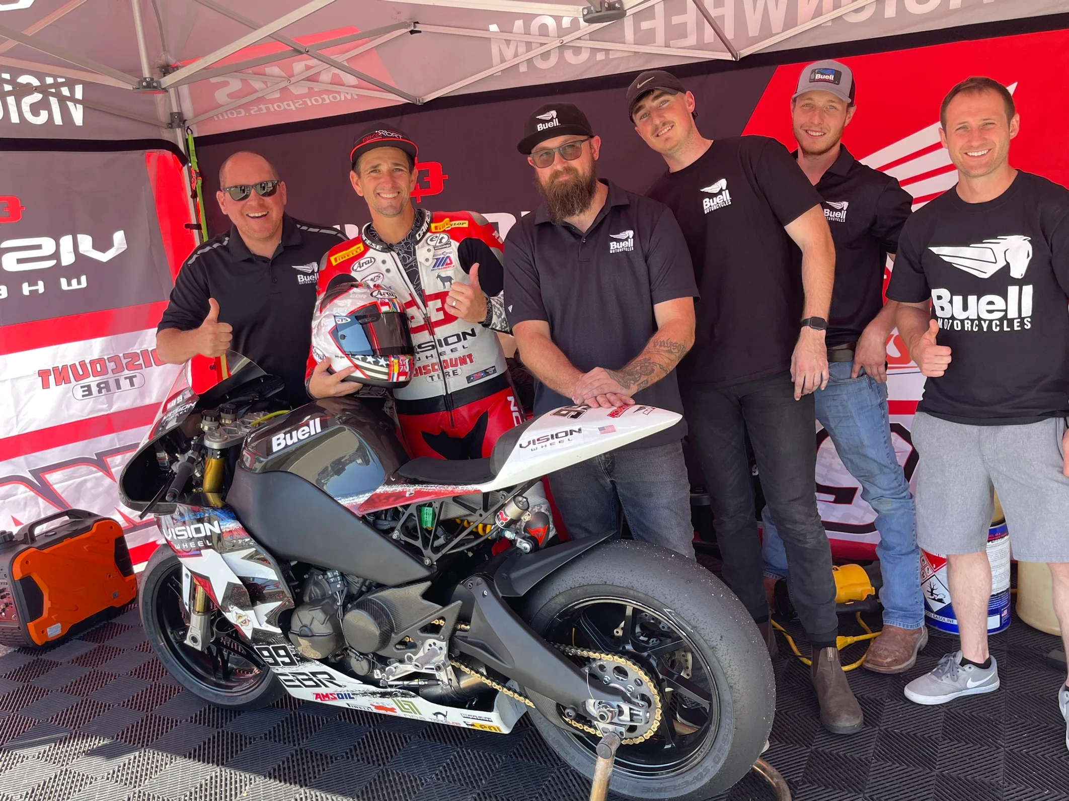 Buell Team with Geoff May at Barber Vintage Fest 2023