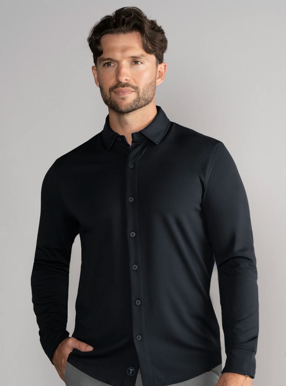 Long Sleeve Button Down Polo