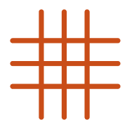 Image of a rust-colored metal grate or grill with a grid pattern.