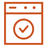 Icon of a washing machine with a checkmark