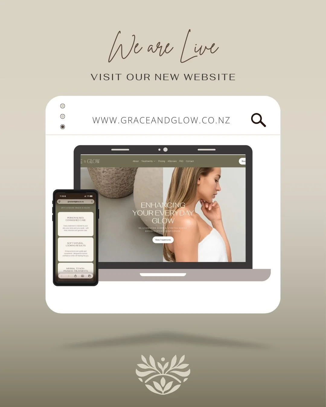 WE&rsquo;RE LIVE 🤎✨

The Grace &amp; Glow website is officially now live &mdash; and online bookings are now open.

Scar Revision &bull; Stretch Mark Rejuvenation &bull; Hair Restoration 🌿

A quiet little dream, built with intention&hellip; now rea